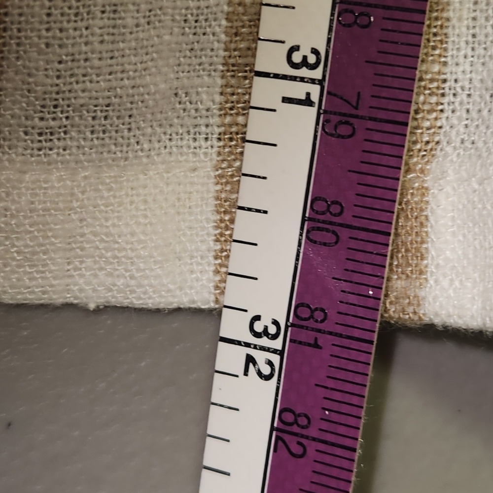 Love Tree Linen Blend Striped Midi Skirt Tan White Paperbag Waist Button Front M - Picture 6 of 8